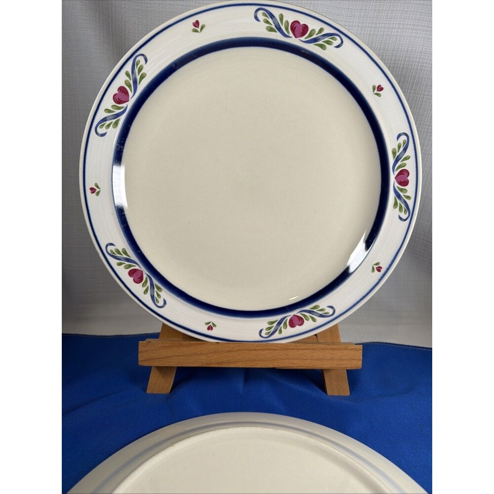 Tienshan Stoneware Folk Dance Dinner Plate 10.5" Hearts Scrolls Replacement